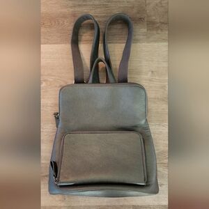 Joy Susan leather metallic khaki mini backpack purse